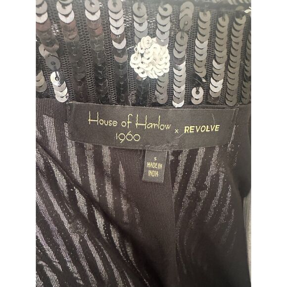 House of Harlow 1960 x Revolve Otto Blazer in Black White Polka Dots Sequins S - Picture 10 of 12